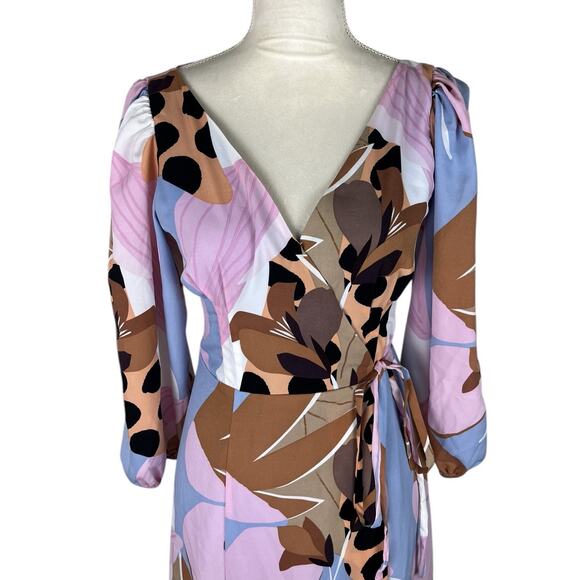 Anthropologie Hutch Bloom Wrap Midi Dress Open Lace Back Long Sleeve Size Small - Picture 7 of 10